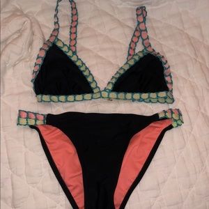 xhilaration black and colored bikini